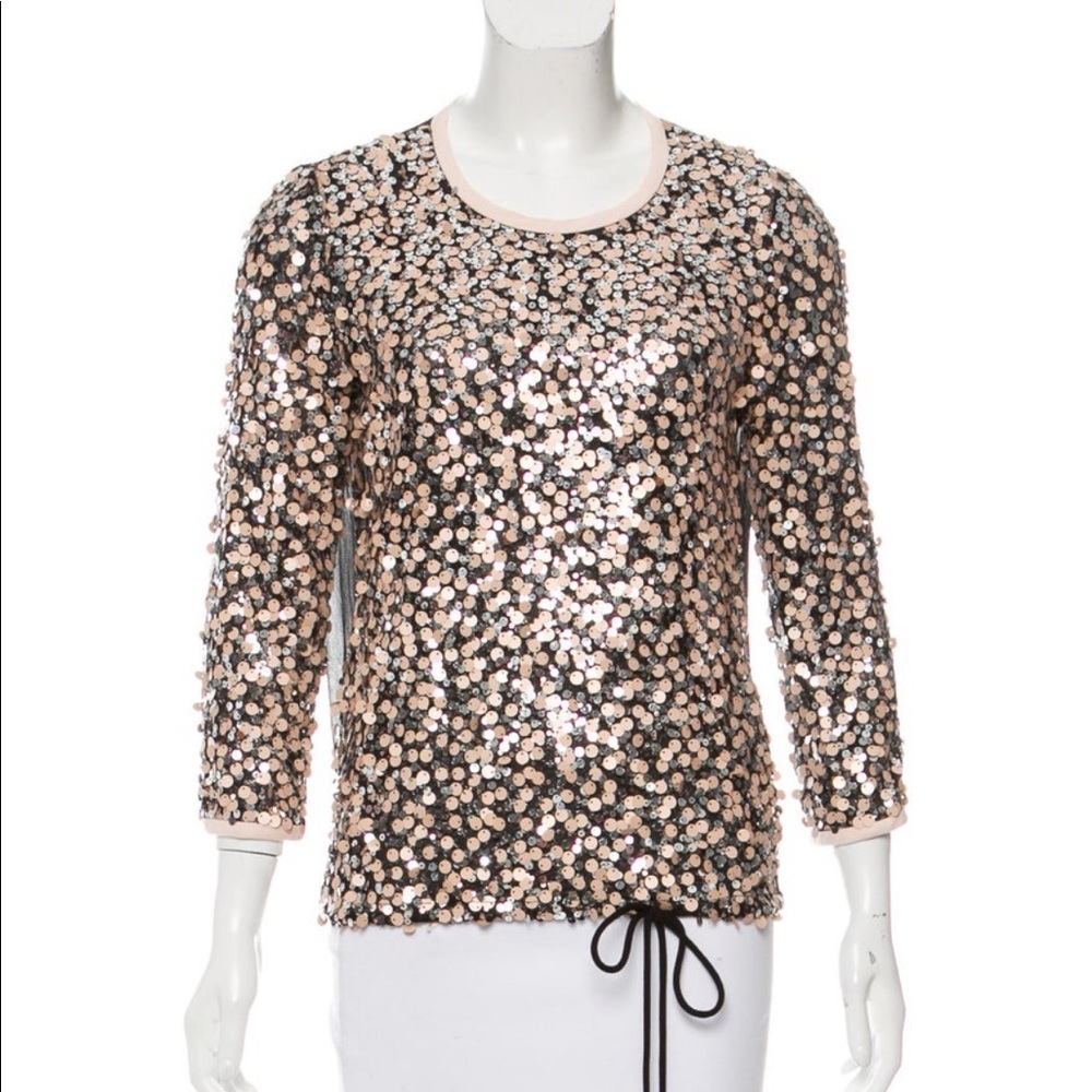 Dvf Silk And Sequined Draw String Top. - image 1
